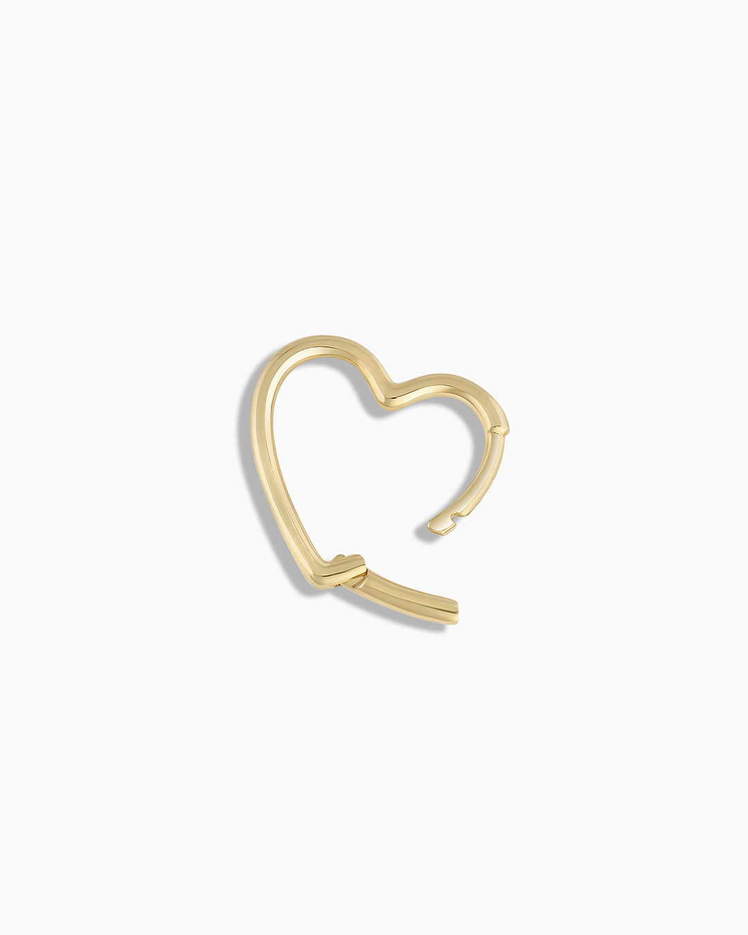 Open Heart Huggie || option::14k Solid Gold, Single