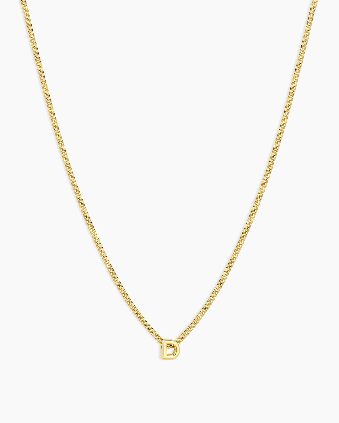 Wilder Mini Alphabet Necklace || option::Gold Plated, D