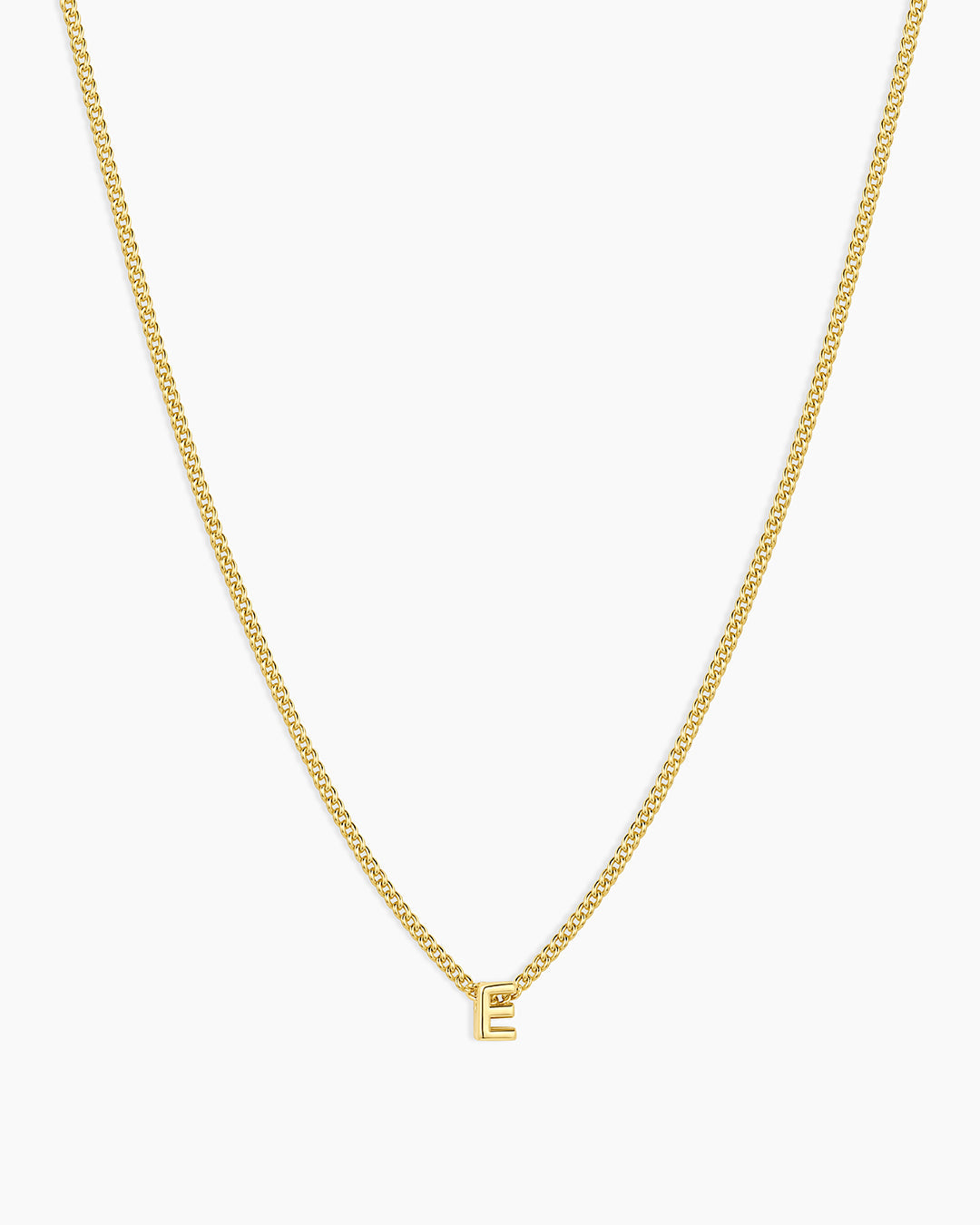 Wilder Mini Alphabet Necklace || option::Gold Plated, E