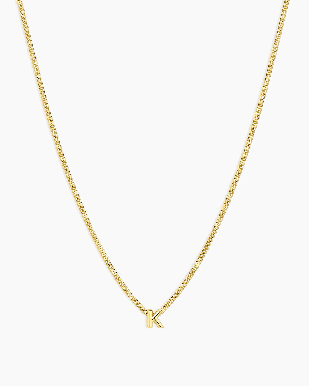 Wilder Mini Alphabet Necklace || option::Gold Plated, K