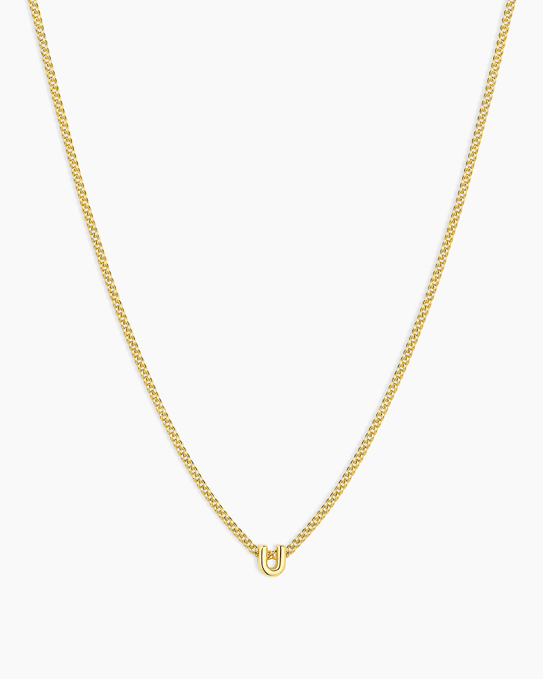 Wilder Mini Alphabet Necklace || option::Gold Plated, U