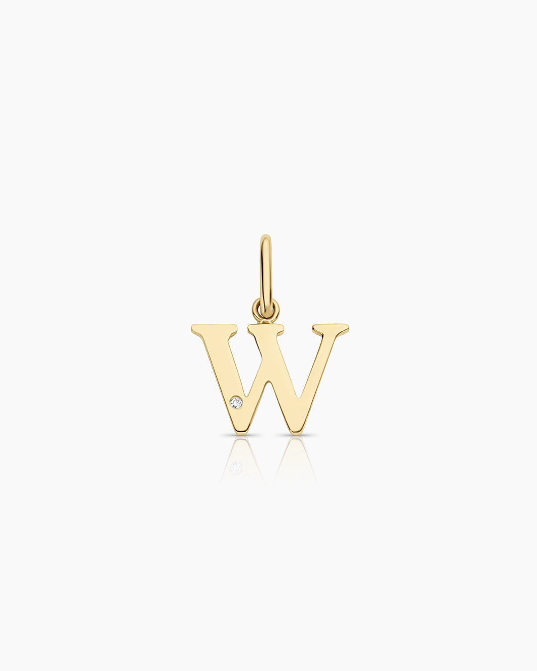 Diamond Vintage Alphabet Charm || option::14k Solid Gold, W