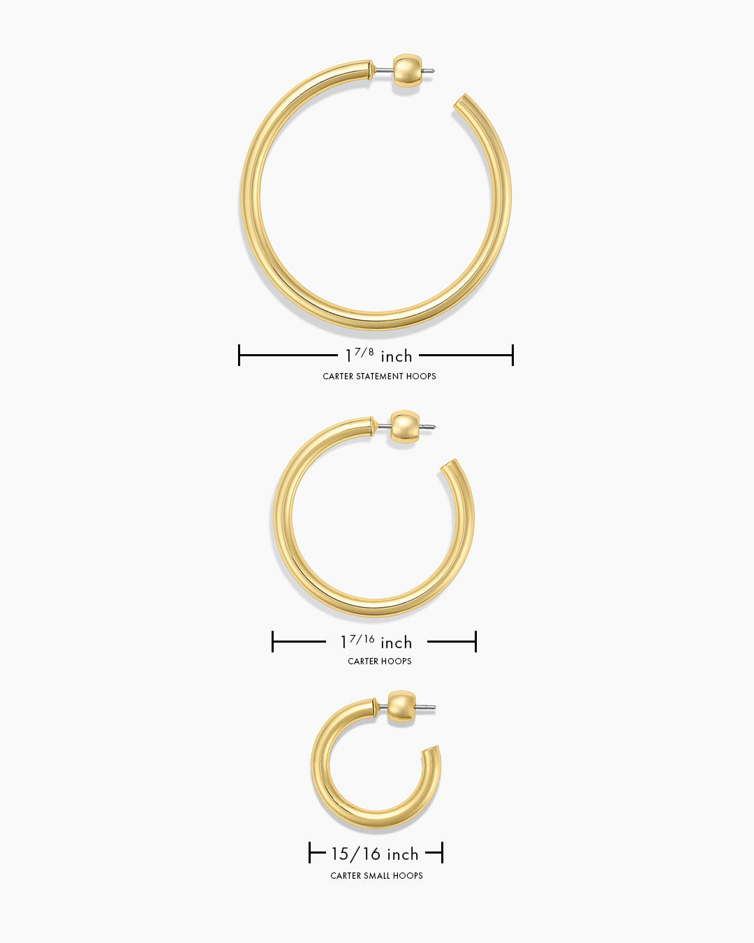 Carter Hoops || option::Gold Plated