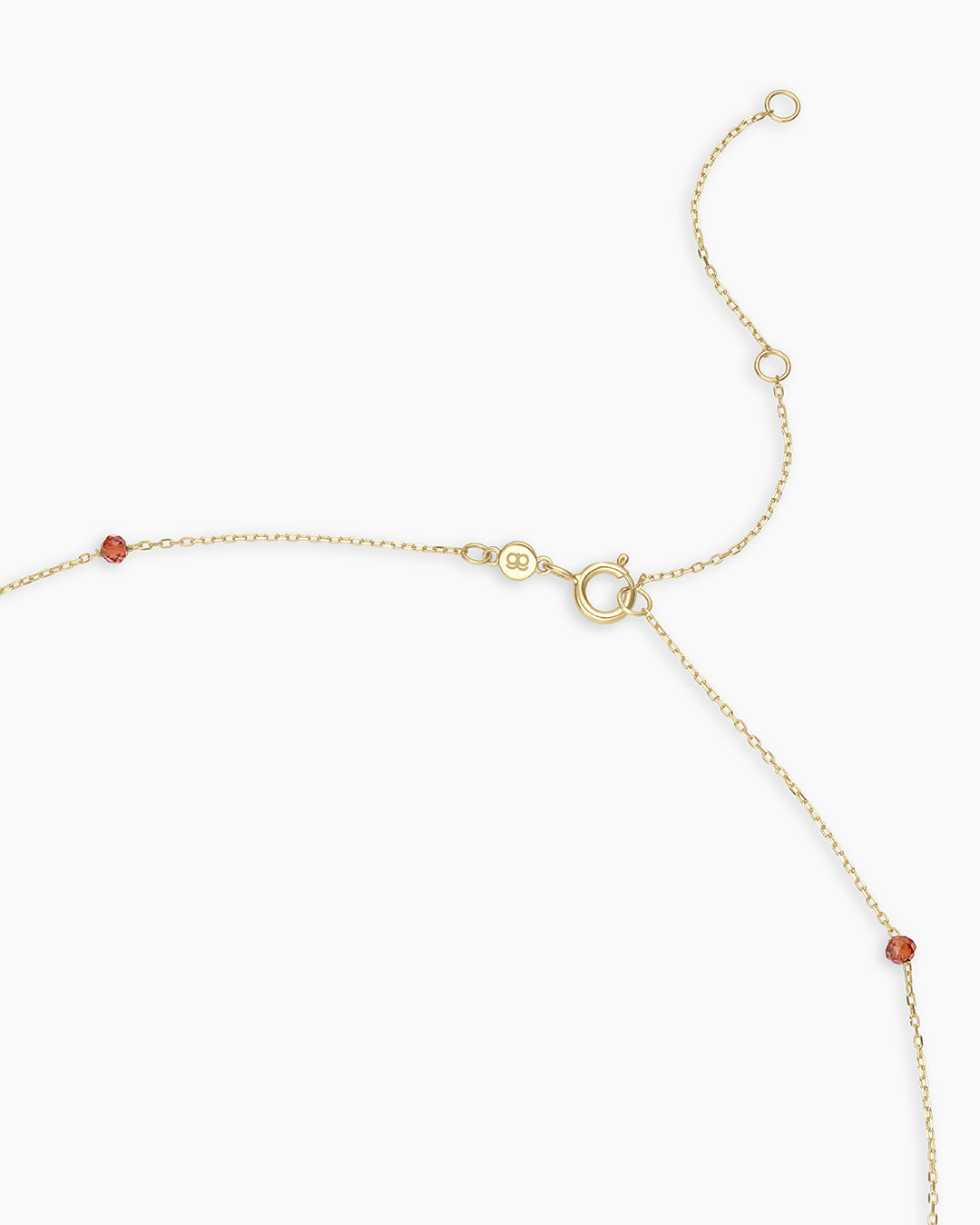 Newport Birthstone Necklace || option::14k Solid Gold, Garnet - January