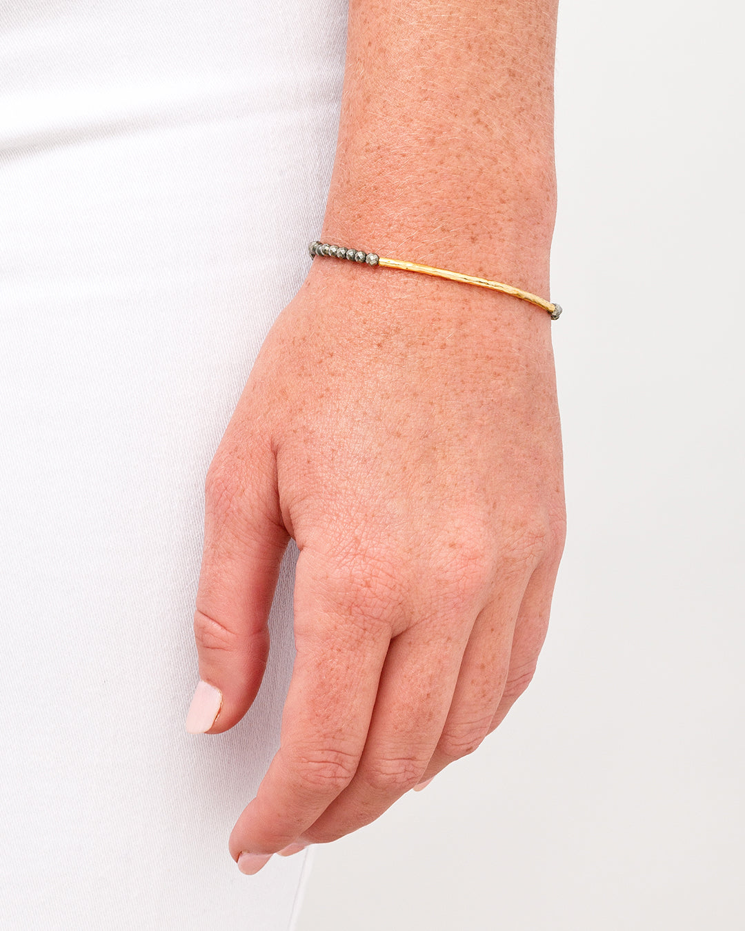 Power Gemstone Bracelet for Strength || option::Gold Plated, Pyrite