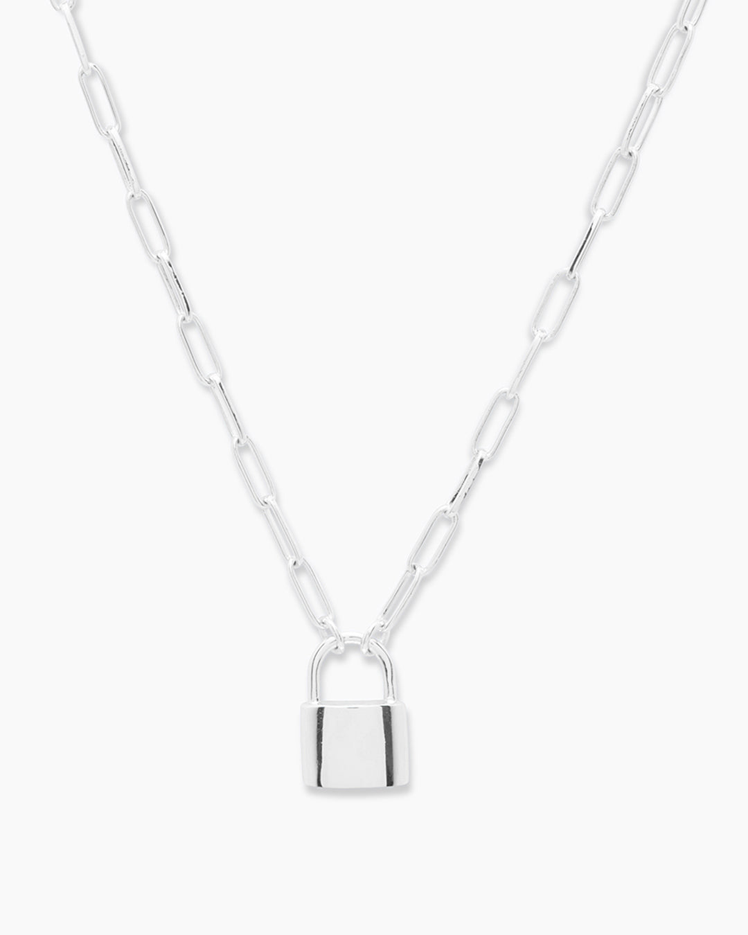 Kara Padlock Charm Necklace || option::Silver Plated