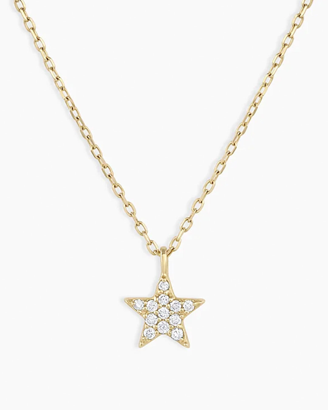 Diamond Star Necklace || option::14k Solid Gold