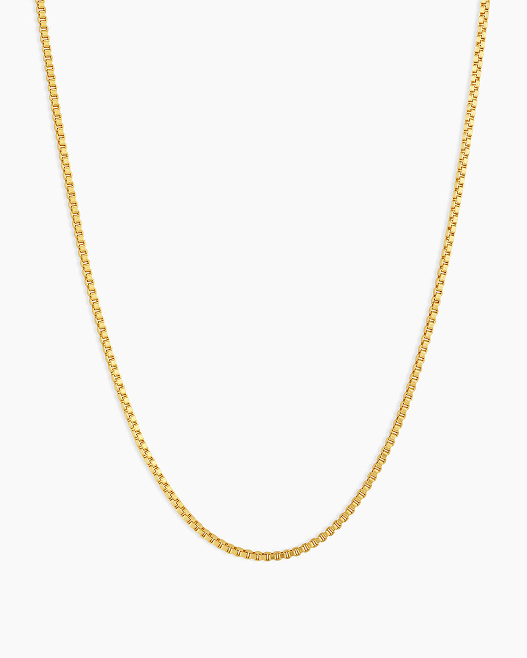 Gold Plated / 22 in. box chain necklace || option::Gold Plated, 22 in.