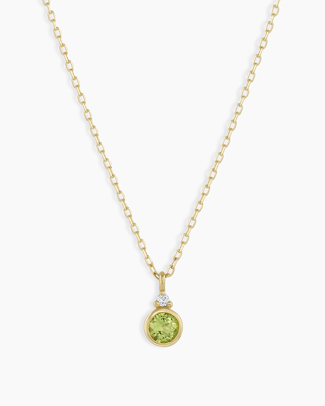 Peridot Birthstone Necklace August Birthstone Necklace   || option::14k Solid Gold, Peridot - August