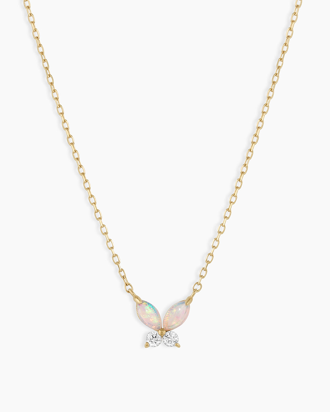 Opal Butterfly Necklace || option::14k Solid Gold