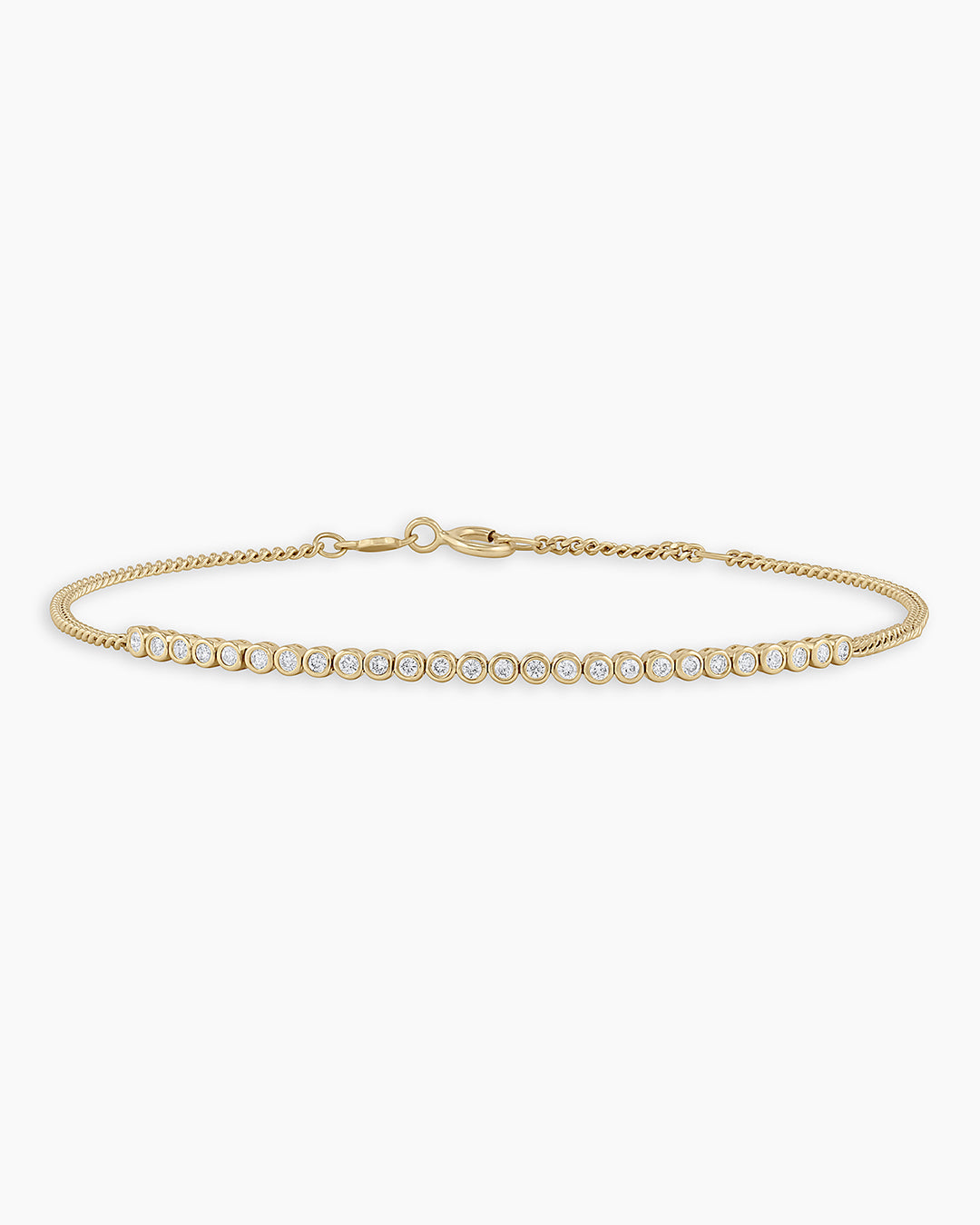Classic  Diamond Row Bracelet || option::14k Solid Gold