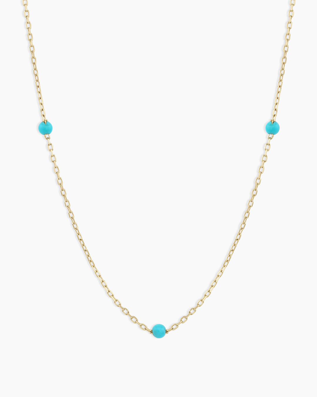 Turquoise Newport Necklace || option::14k Solid Gold