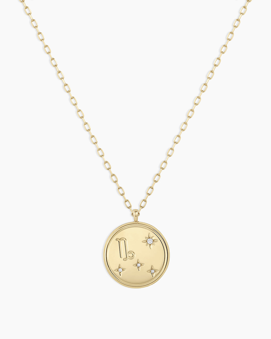 Diamond ZodiacCapricorn Necklace || option::14k Solid Gold, Capricorn