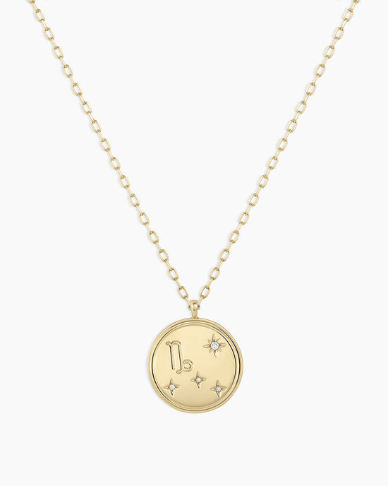 Diamond ZodiacCapricorn Necklace || option::14k Solid Gold, Capricorn